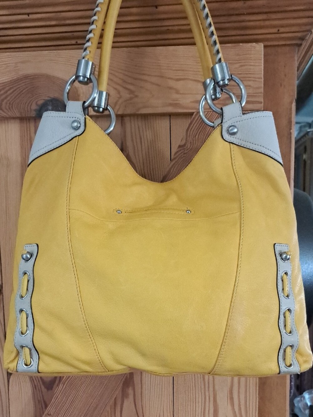 Hand Painted Yellow Floral Women’s Shoulder Bag - Picture 6 of 17